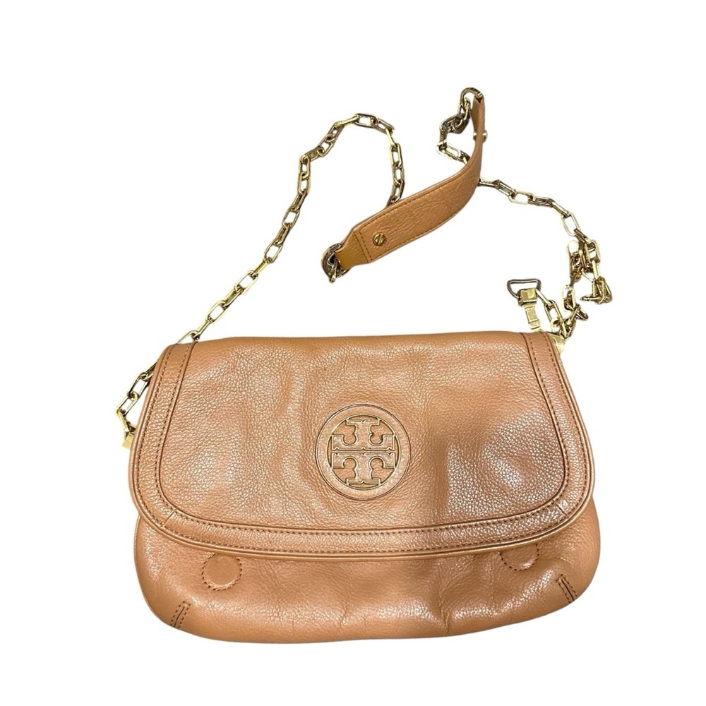 Tory Burch 'Amanda' Logo Flap Clutch in Royal Tan - Picture 4 of 7